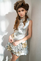 Fairytale Garden in Silver and Gold dress