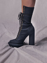 NYMPH'S DREAMLAND HEELED DENIM BOOTS