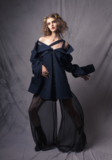 Black silk Palazzo trousers