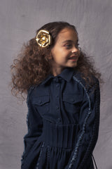 single tailor made midi denim dress for girls