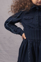 midi denim shirt dress for girls