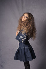 denim mini dress for girls