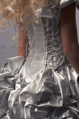 Luxurious princess gown for kids in silver