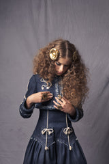 couture denim mini dress for kids