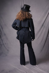 Dark blue denim set with ribbed corset