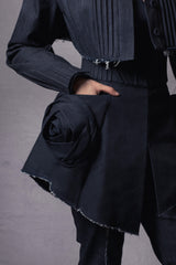 Denim Rose applique, denim couture set