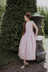 midi length dress with spaghetti straps