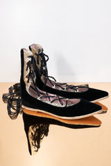 Night Queen Velvet Ballerinas