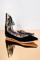 Night Queen Velvet Ballerinas