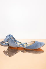 Pigeon blue Velvet Antoinette Ballerinas