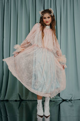 couture for teens Dress comes with a removable lace cape, gathered at the neckline