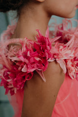 Luxury clothing for girls Silk flowers made in the Sobeyama technique