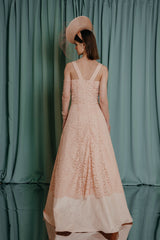 couture gowns for kids trumpet gown in guipure lace and silk reps