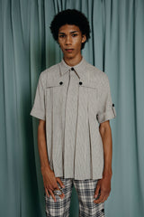 Short sleeve shirt with inverted pleats couture for teens