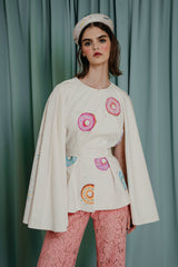 Luxury clothing for girls Luxuriously playful cape jacket TELL ME A STORY CAPE