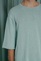 couture clothing Finely knitted short sleeve sweater in pure cotton.