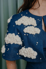 fluffy hand-embroidered yarn clouds kids clothing for occasions