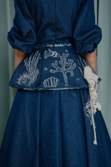 couture for teens detachable basque, embroiedered and adorned with 3D fabric appliques