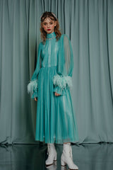 pleated tulle midi dress Luxury clothing for girls