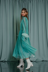 couture clothing the base of the dress is a beautiful cristaline blue silk satin that delicately shimmers when moving