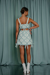 silk denim top, Luxury clothing for girls