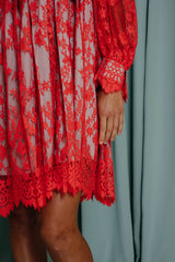 kids clothing for occasions red lace dress