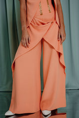 luxury kids clothing , Fine gilded bead embroidery sparkling in the light wide-leg trousers