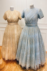 GOLDEN REFLECTIONS DRESS WITH SLEEVES