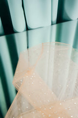 luxury clothing sheer tulle undergarment that exudes elegance, embellished with sparkling crystals.