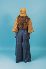 DEEP WATER LINEN/SILK TROUSERS