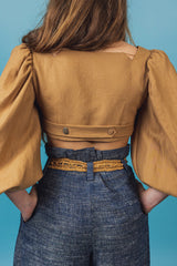 DEEP WATER LINEN/SILK TROUSERS