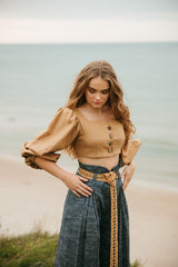 DEEP WATER LINEN/SILK TROUSERS