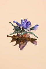 Magnificent 100 % silk iris pin with finely crafted petals.