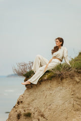 Graceful, relaxed fit silk jumpsuit.