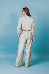 Graceful, relaxed fit silk jumpsuit.