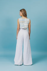 Lightweight, relaxed-fit wide-leg linen trousers with an adjustable linen belt.