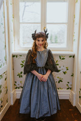 Imperial silk black swan maxi dress.