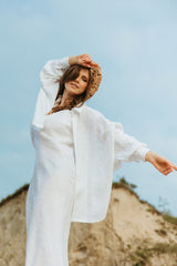 This elegant bias-cut linen summer dress will accentuate your best features and leave you feeling confident and super comfortable.