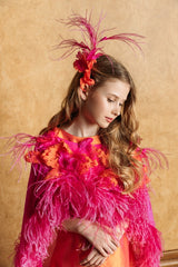 Exquisite cadmium taffeta empire gown.