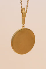 Dreamy gold-plated sterling silver pendant with a transparent natural crystal