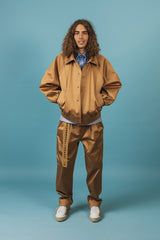 Exceptional, warm cotton bomber jacket with a wing collar.