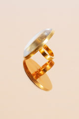 Dreamy gold-plated sterling silver ring with a transparent natural crystal