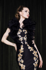 Fabulous mermaid gown like no other, hand appliquéd in Luneville technique