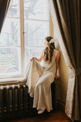 Lovely light and breezy silk palazzo trousers with hidden push button and zipper on the waist.