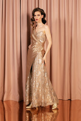 Unique off-the-shoulder jacket made with wool with crystal buttons on one side and a 100 % silk lining.