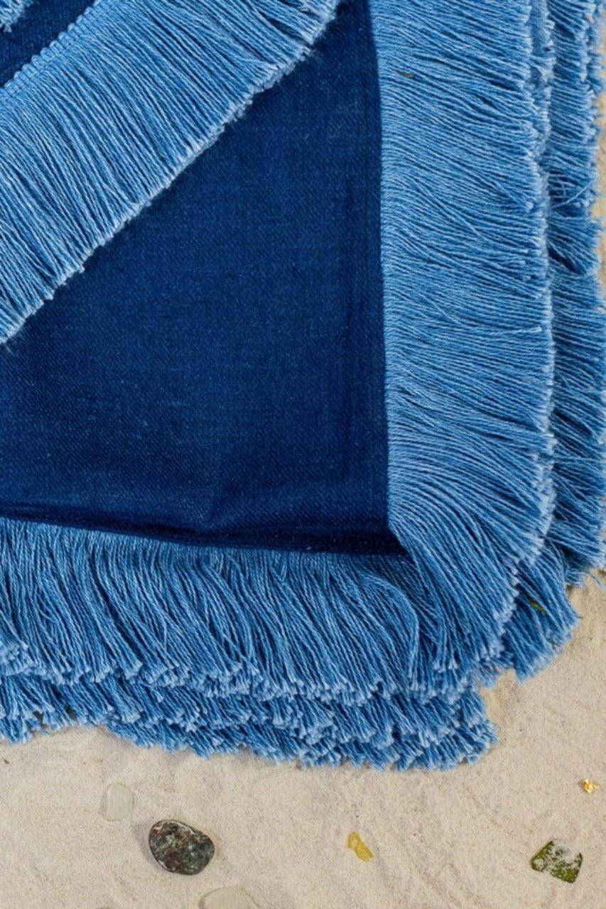 MAISON RIVIERA BLANKET IN NAVY BLUE RIVIERA SS22 House of ARISTOCRAT