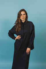 Tremendous black linen blouse.