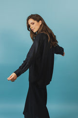 Tremendous black linen blouse.