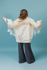 Lucid oversized dreamers silk denim jacket.