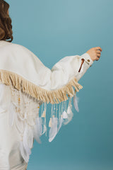 Lucid oversized dreamers silk denim jacket.